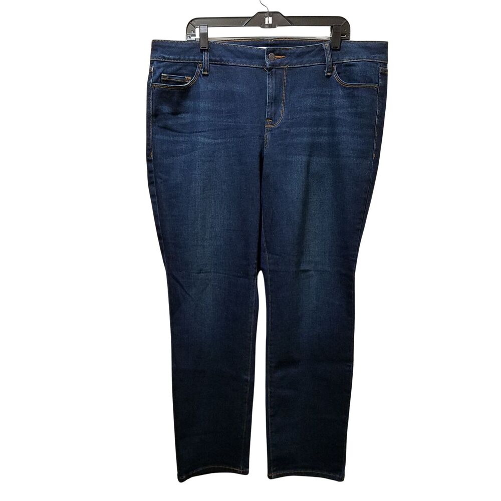 Old Navy Women's Power Slim Straight Blue Denim Jeans Size 16 Plus